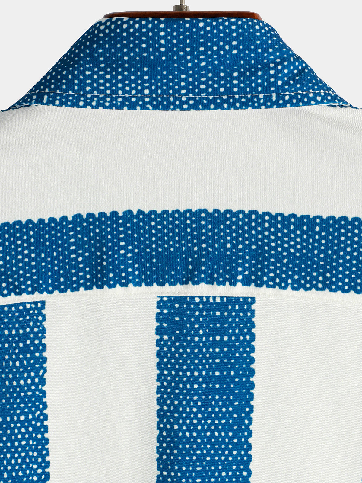 Chemise décontractée à manches courtes et rayures verticales bleu vintage pour homme