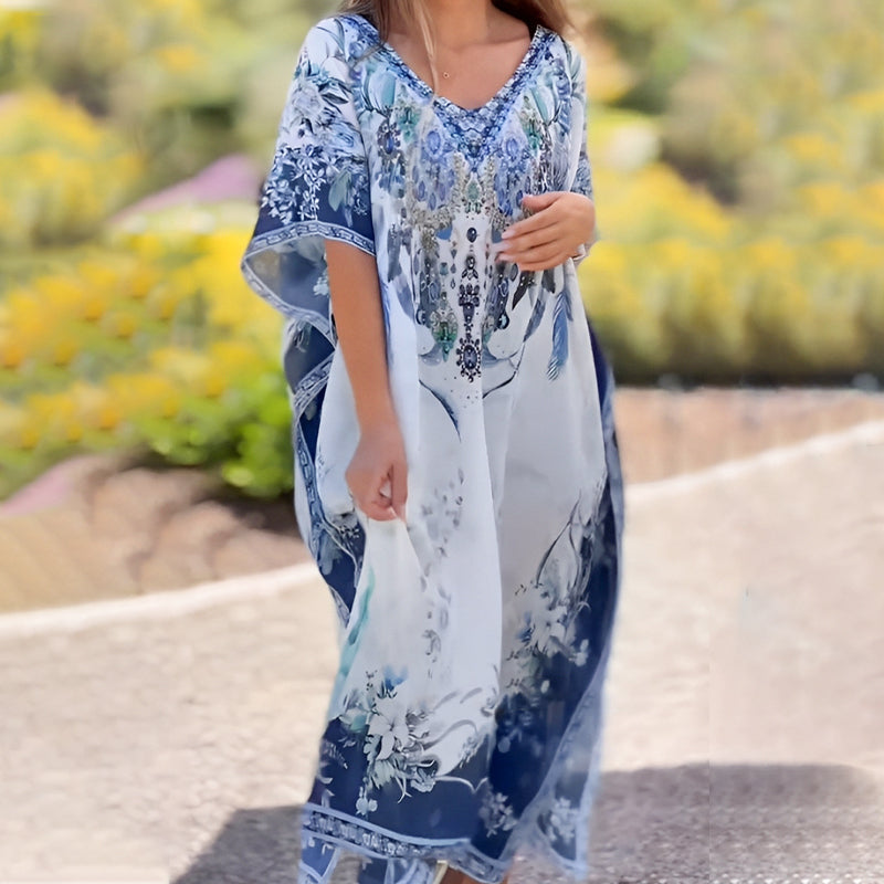 🌸Robe bohème à volants et décolleté en V