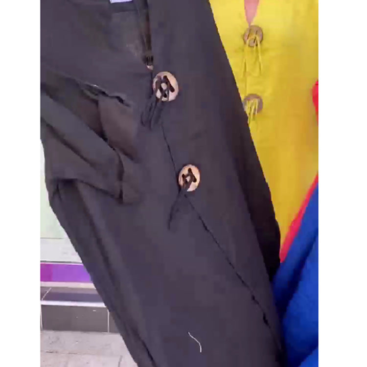 👗✨Robe décontractée à col en V en coton et lin