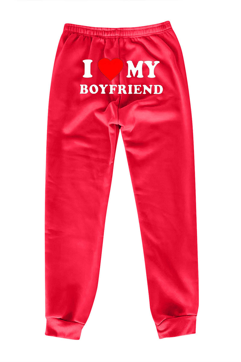 (TESTÉ) Pantalon de survêtement imprimé I Love MY BOYFRIEND