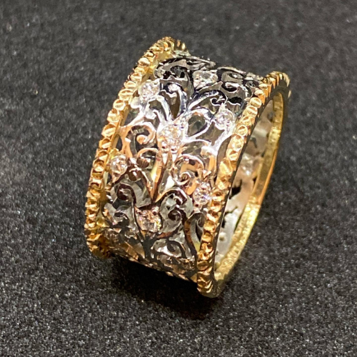 Mika - Bague Ivy vintage avec zircone cubique