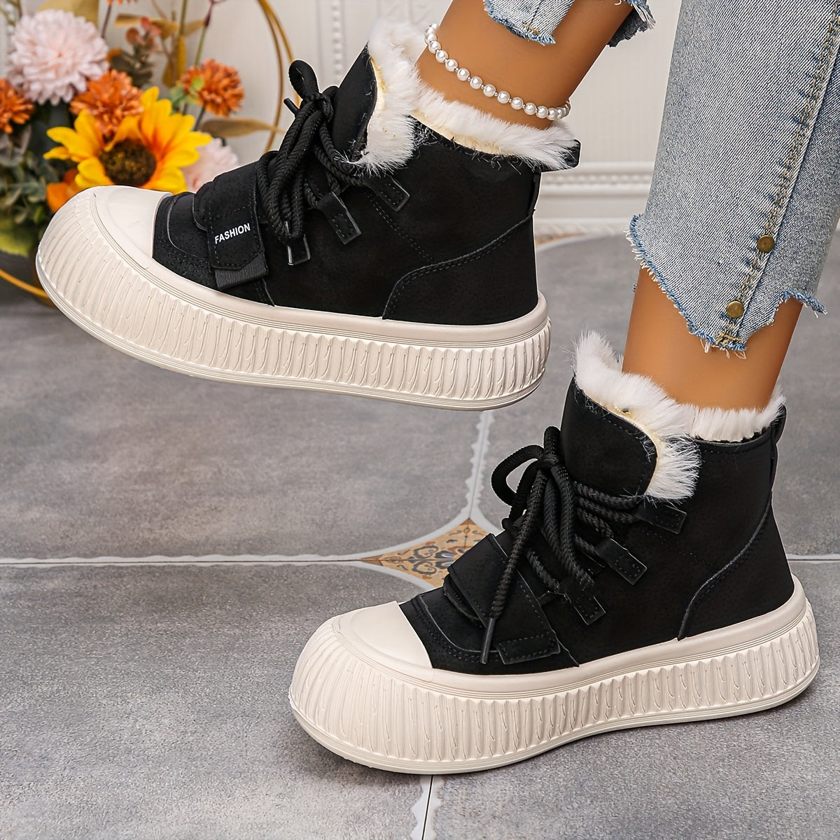 Nora | Plush-Lined Mid-Top Winter Boots