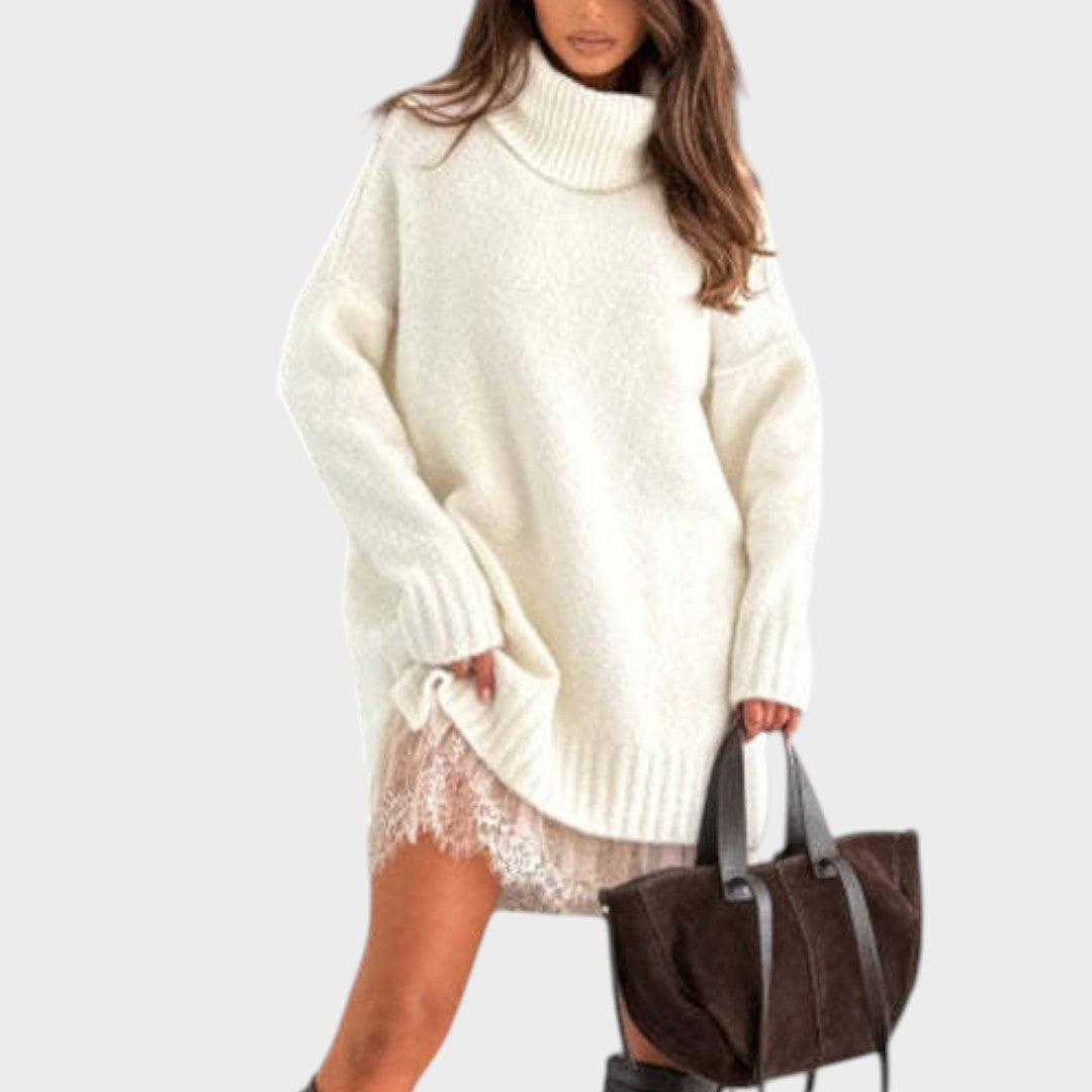 Mila | Oversized Knit Sweater & Lace Slip Dress Set