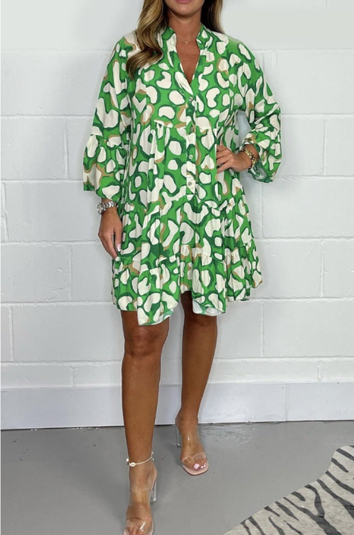 Nouvelles robes imprimées irrégulières de grande taille pour le printemps et l'été 