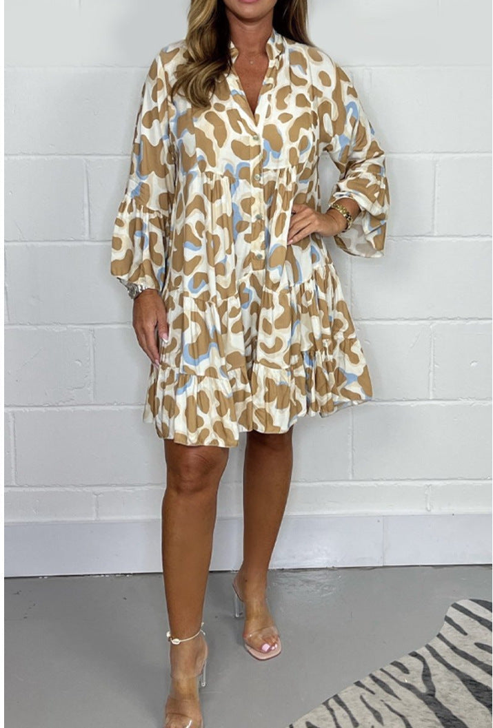 Nouvelles robes imprimées irrégulières de grande taille pour le printemps et l'été 