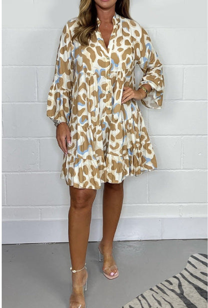 Nouvelles robes imprimées irrégulières de grande taille pour le printemps et l'été 