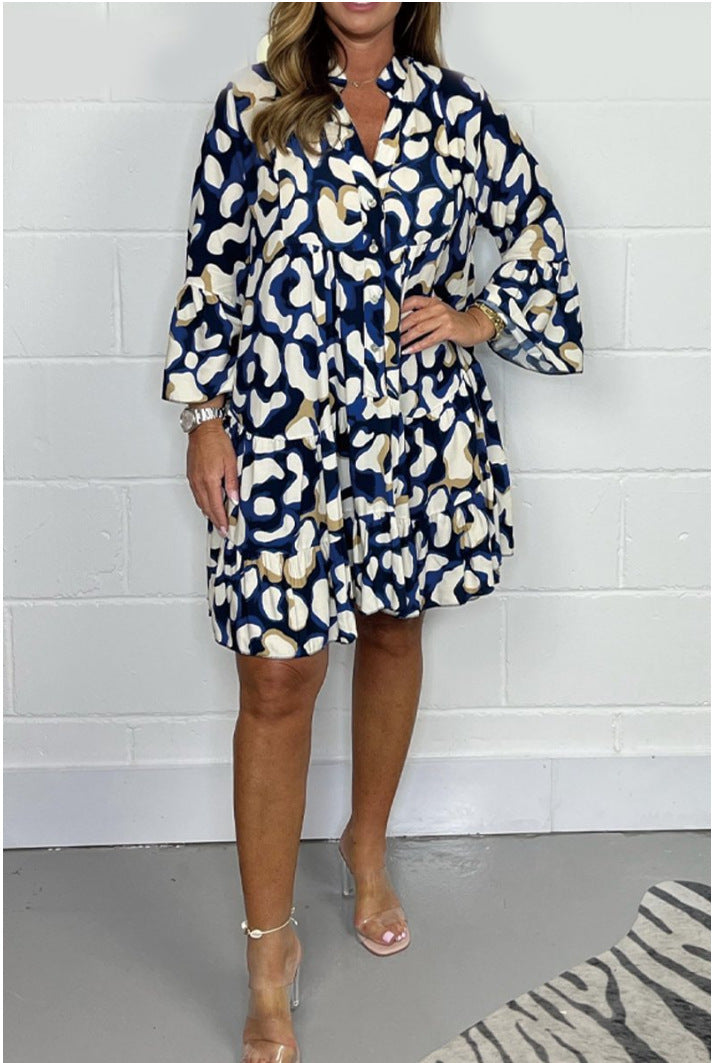 Nouvelles robes imprimées irrégulières de grande taille pour le printemps et l'été 