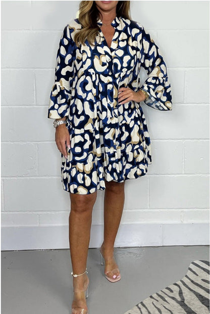 Nouvelles robes imprimées irrégulières de grande taille pour le printemps et l'été 