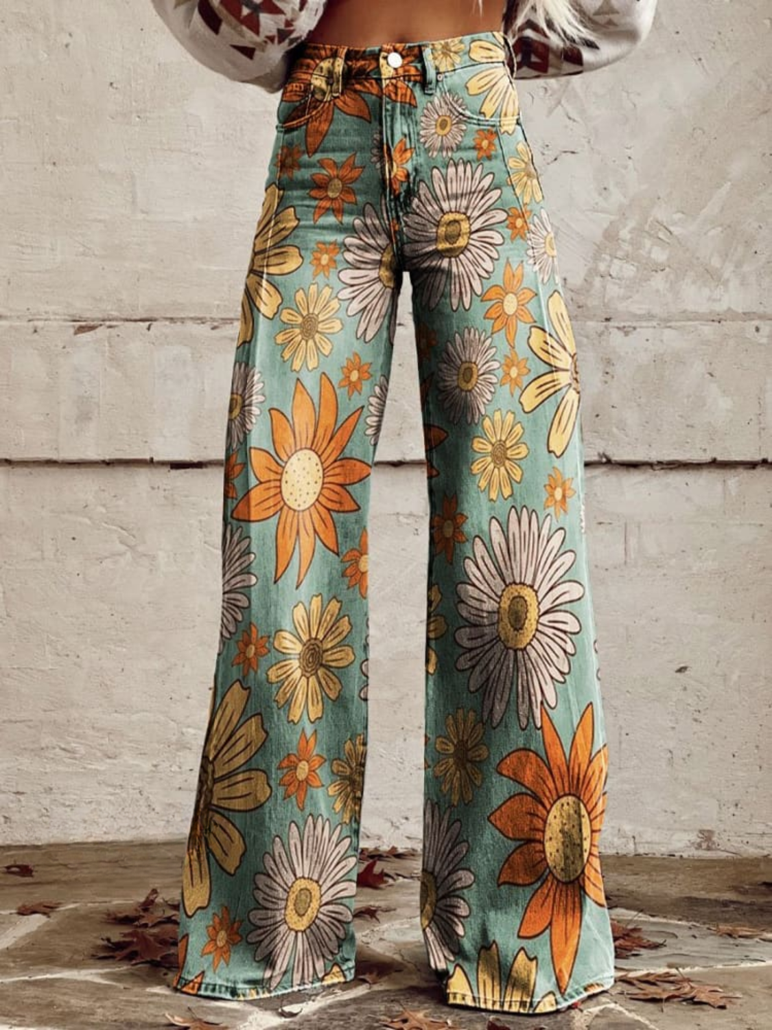DOMINIQUE | Pantalon Palazzo à motif floral rétro