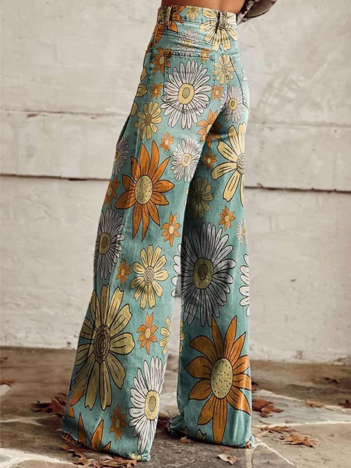 DOMINIQUE | Pantalon Palazzo à motif floral rétro