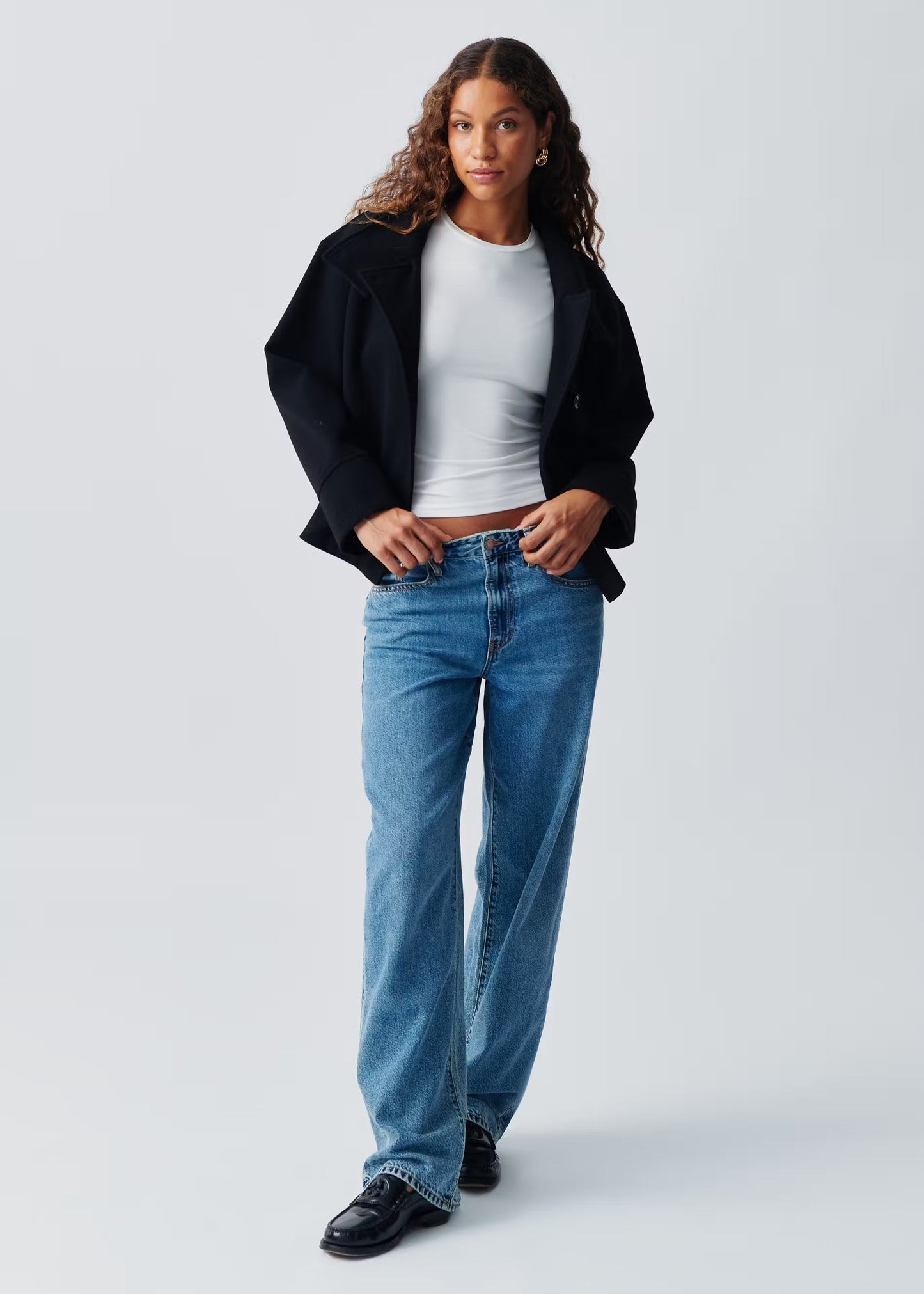 Manteau en laine Clarissa à col montant