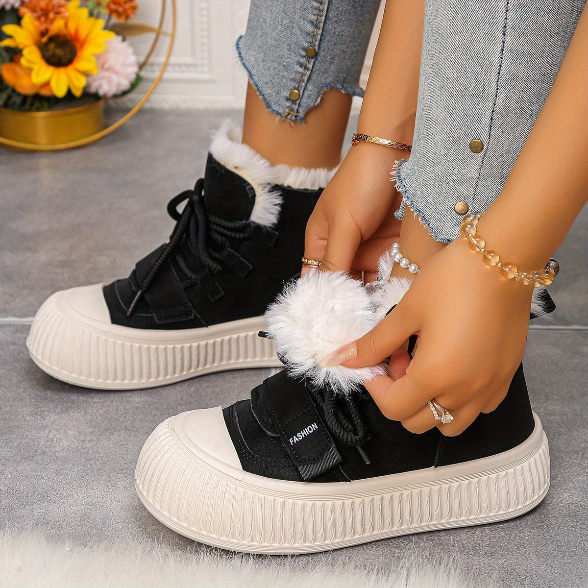 Nora | Plush-Lined Mid-Top Winter Boots