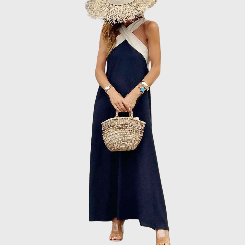 Robe d'été à col croisé pour femme 