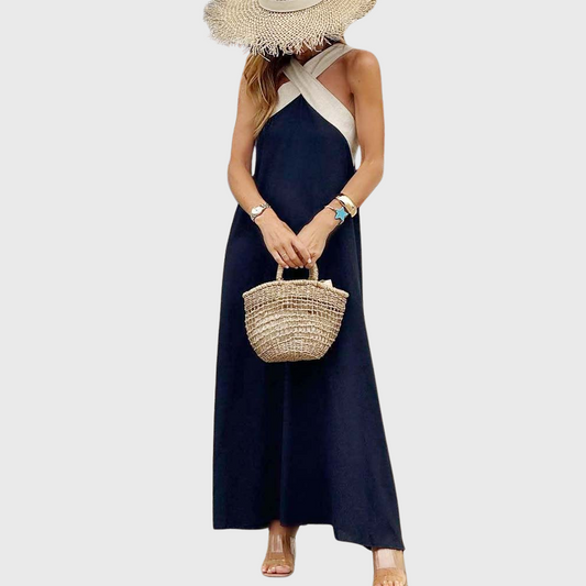 Robe d'été à col croisé pour femme 