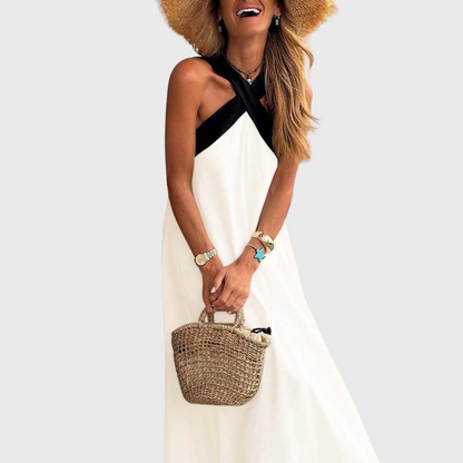 Robe d'été à col croisé pour femme 