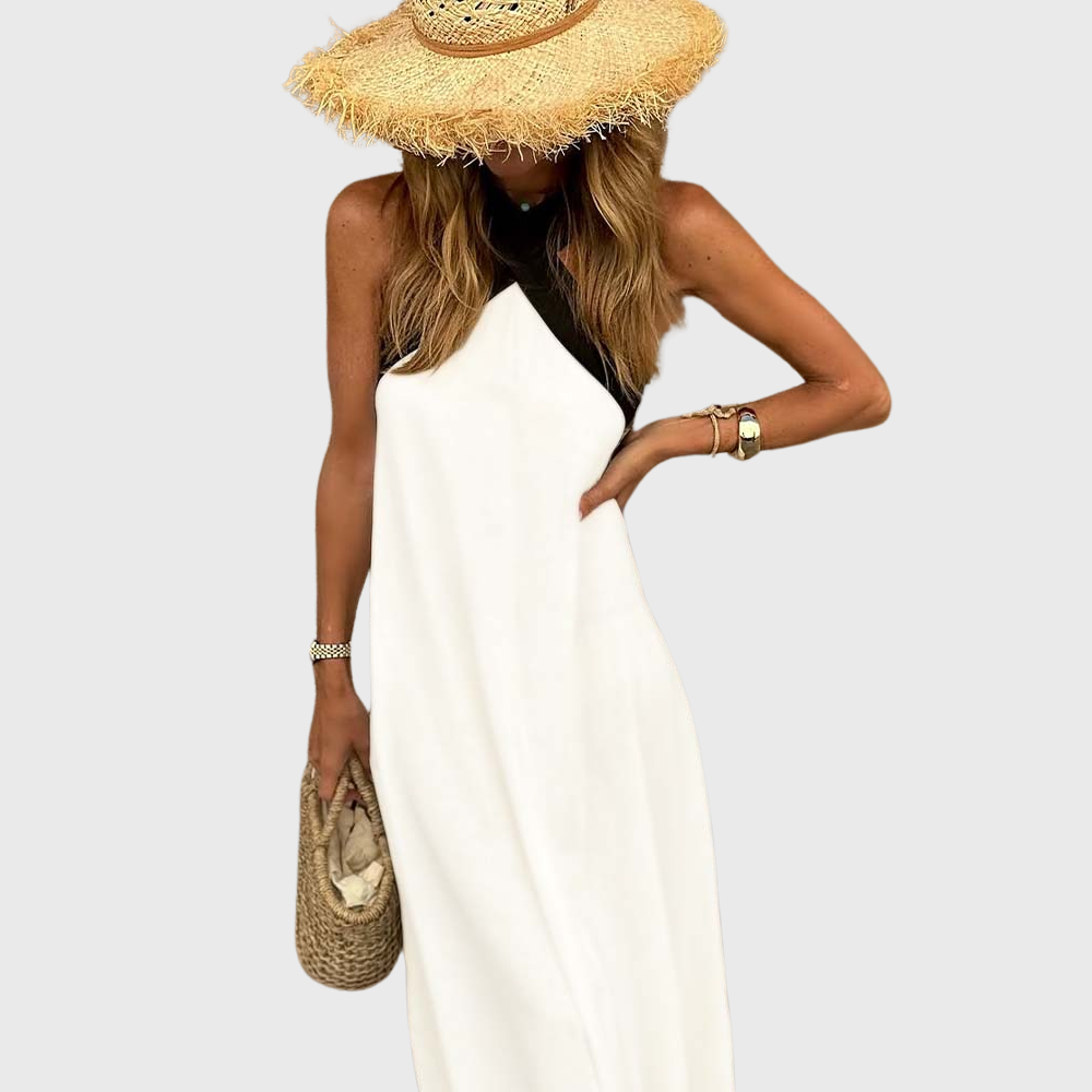 Robe d'été à col croisé pour femme 