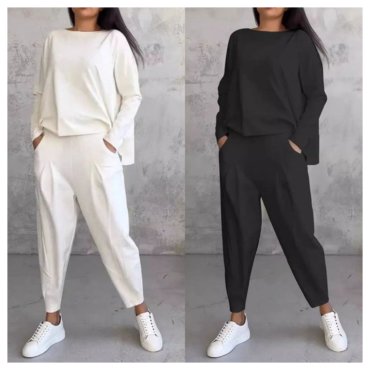 LIANNE | Ensemble deux pièces avec haut à manches longues et pantalon ample