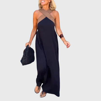 Robe d'été à col croisé pour femme 