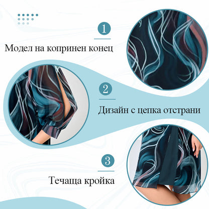 👗Robe mi-longue en mousseline de soie de rêve 