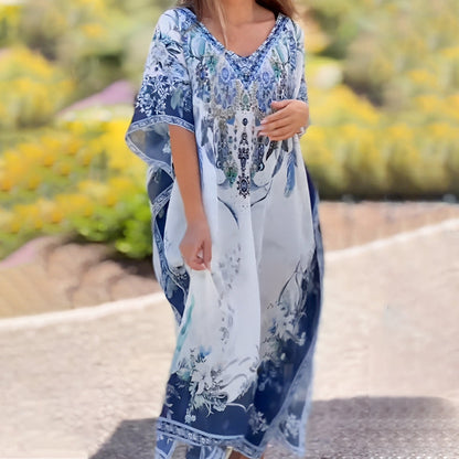 🌸Robe bohème à volants et décolleté en V 