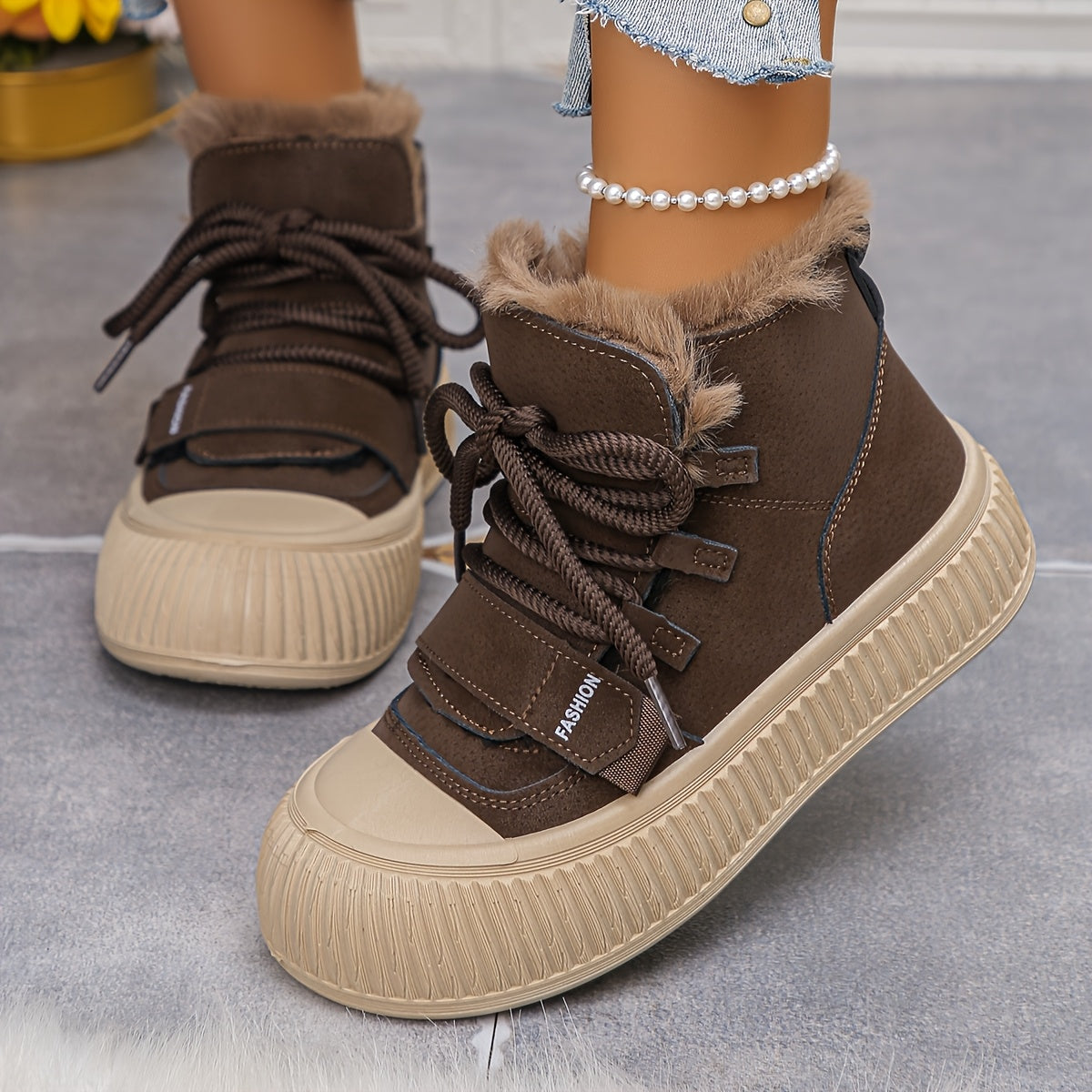 Nora | Plush-Lined Mid-Top Winter Boots