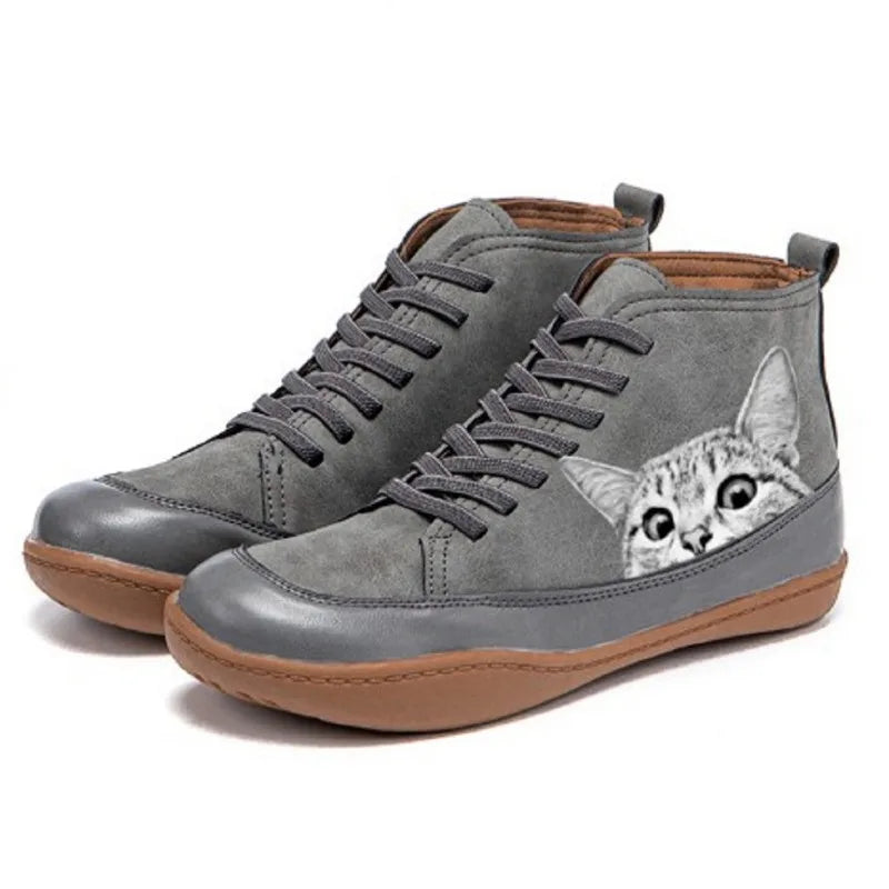 Whiskers™ | Bottines en cuir pour les amoureux des chats