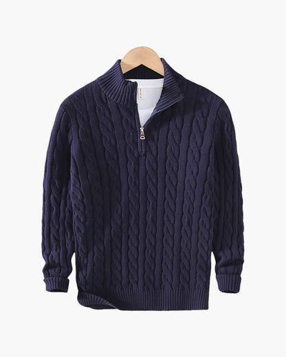 Pull Windsor demi-zip