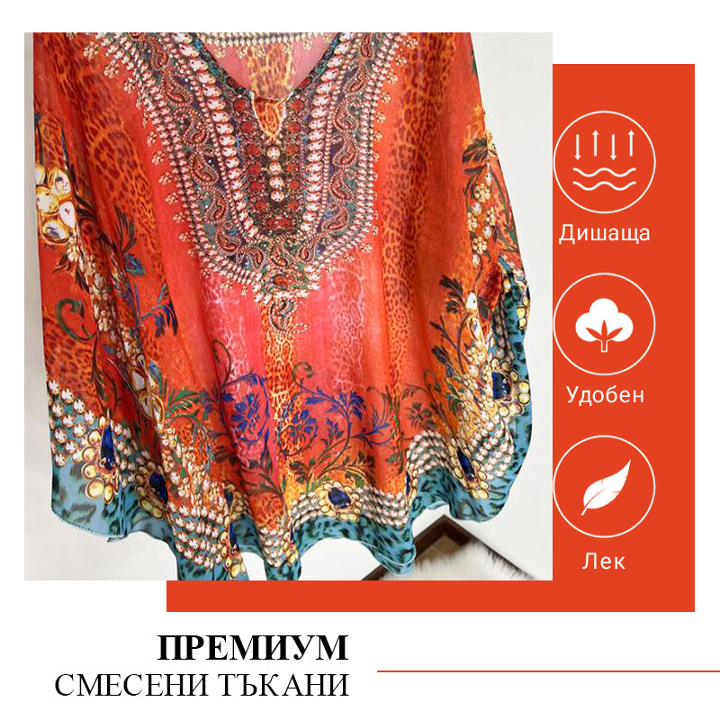 🌸Robe bohème à volants et décolleté en V 