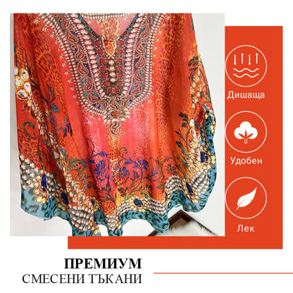 🌸Robe bohème à volants et décolleté en V 