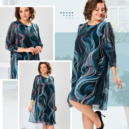 👗Robe mi-longue en mousseline de soie de rêve 