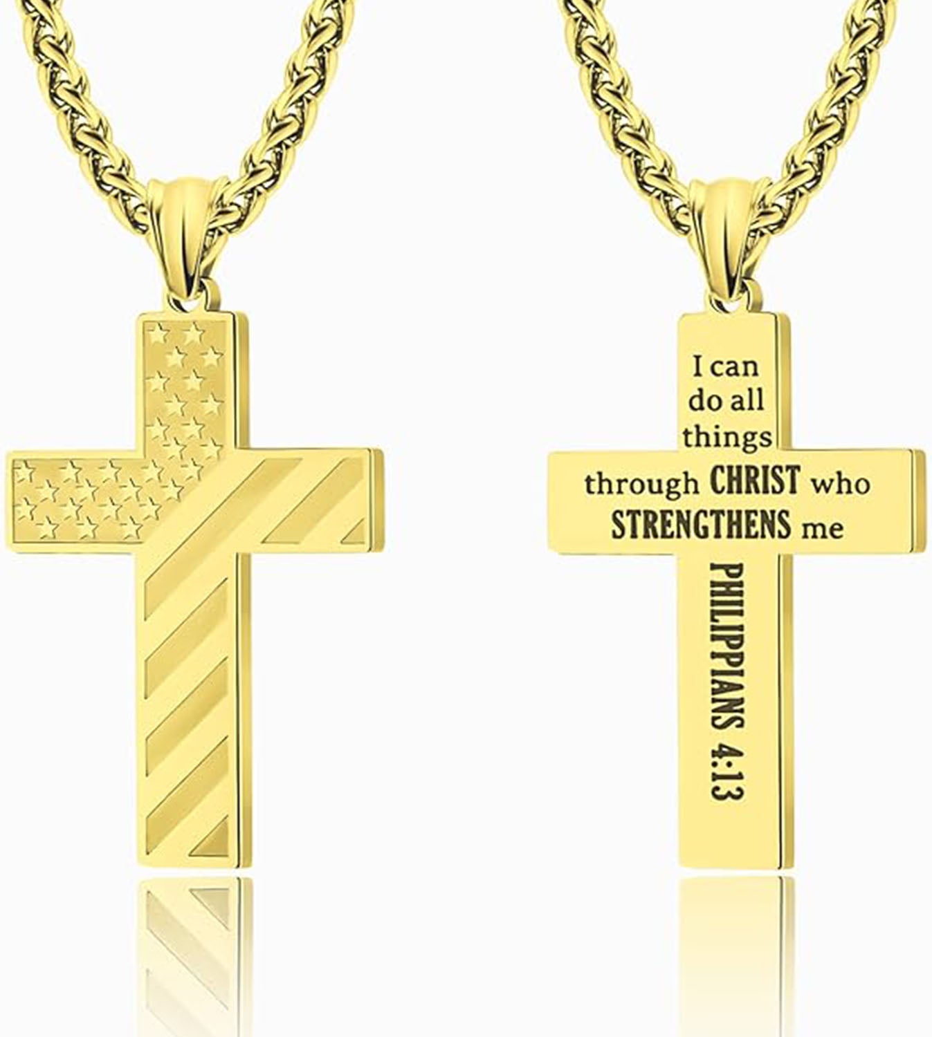 Collier patriotique Cross Faith 