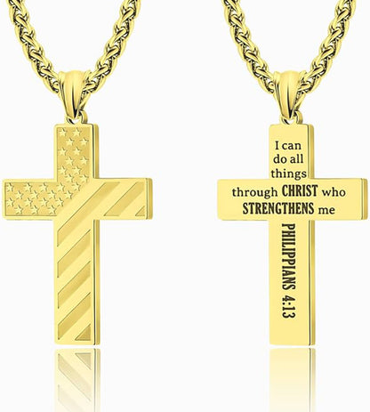 Collier patriotique Cross Faith 