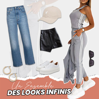 Ensemble veste et pantalon de baseball trois pièces pour femme 
