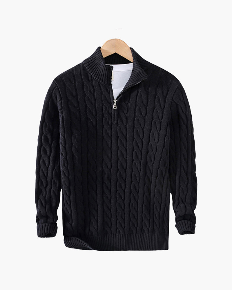 Pull Windsor demi-zip