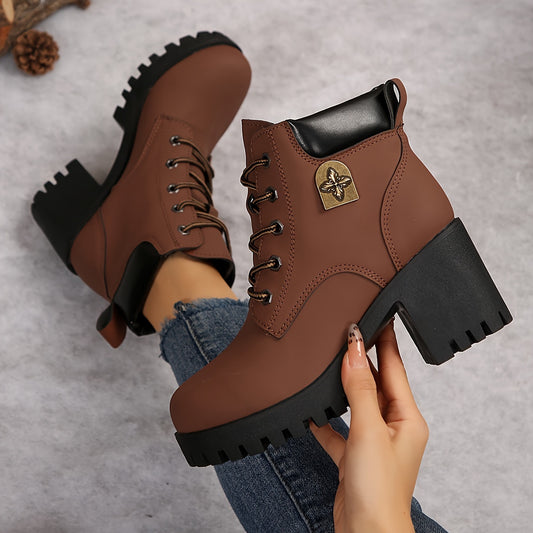 Mara | Platform Lace-Up Heeled Ankle Boots