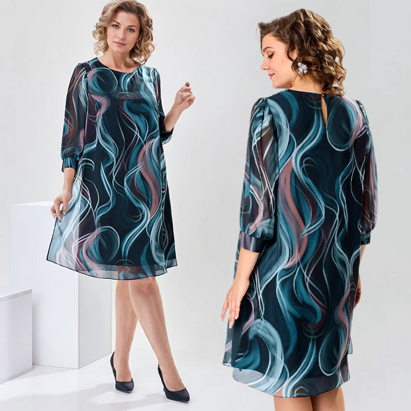 👗Robe mi-longue en mousseline de soie de rêve 