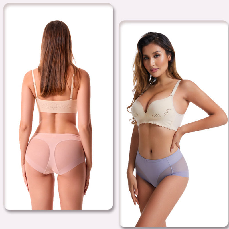 💞Culotte gainante taille haute en soie glacée sans coutures👙