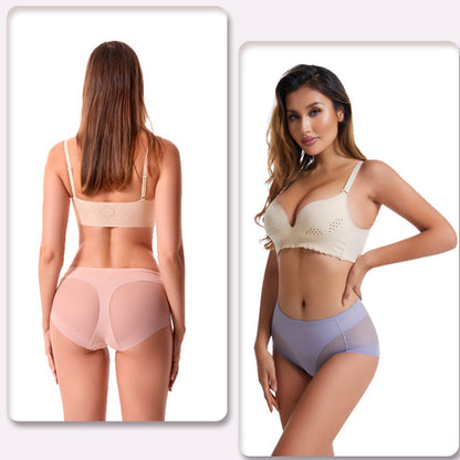 💞Culotte gainante taille haute en soie glacée sans coutures👙