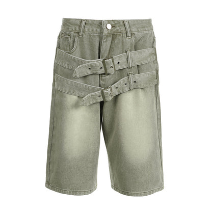 Jorts courts à double ceinture Y2K