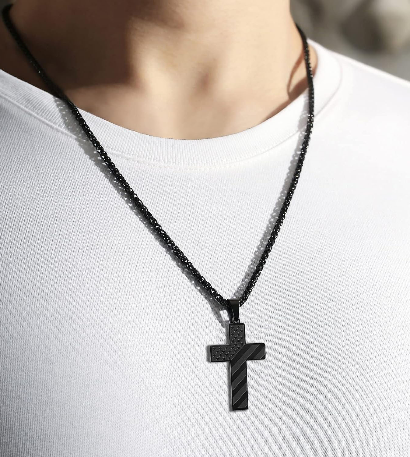 Collier patriotique Cross Faith 