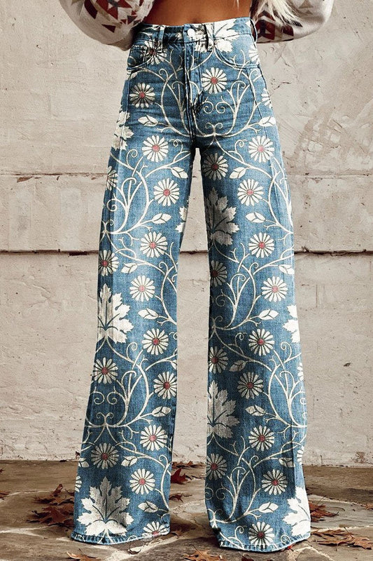 ISABELLE | Pantalon bohème élégant à motif floral
