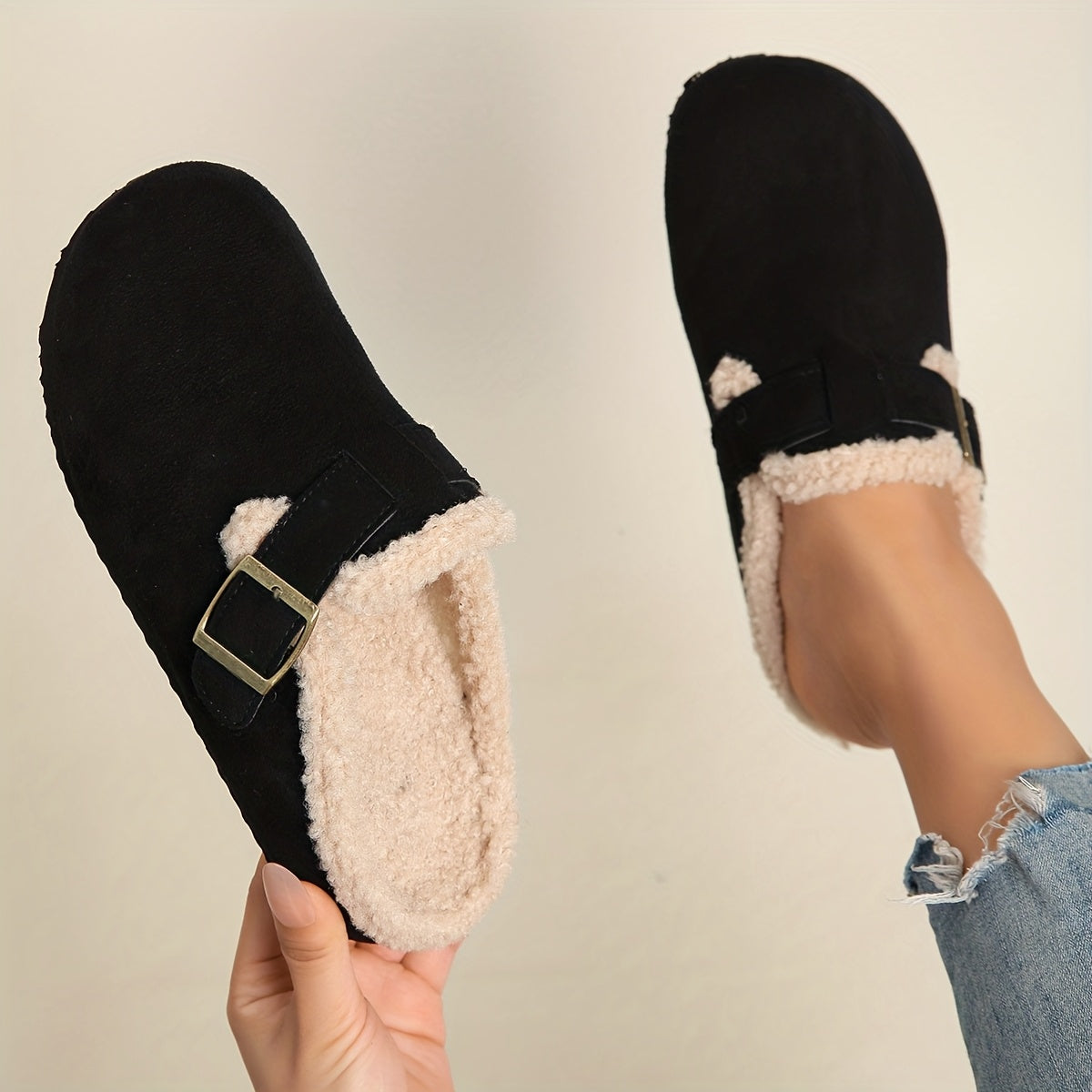Luna | Plush-Lined Platform Mules