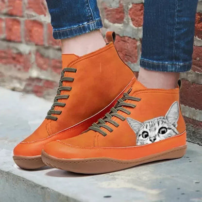 Whiskers™ | Bottines en cuir pour les amoureux des chats