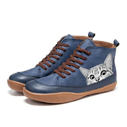 Whiskers™ | Bottines en cuir pour les amoureux des chats