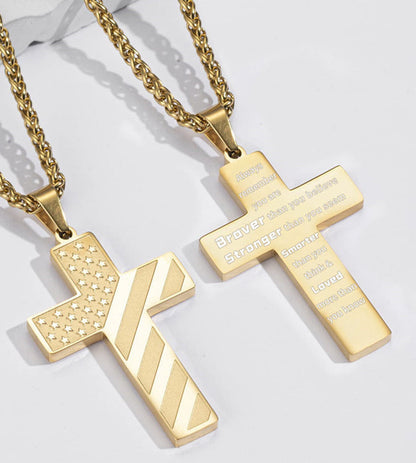 Collier patriotique Cross Faith 