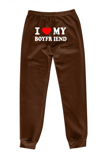 (TESTÉ) Pantalon de survêtement imprimé I Love MY BOYFRIEND
