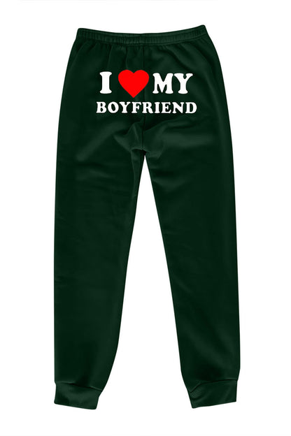 (TESTÉ) Pantalon de survêtement imprimé I Love MY BOYFRIEND