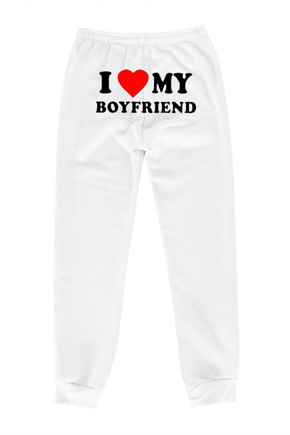 (TESTÉ) Pantalon de survêtement imprimé I Love MY BOYFRIEND