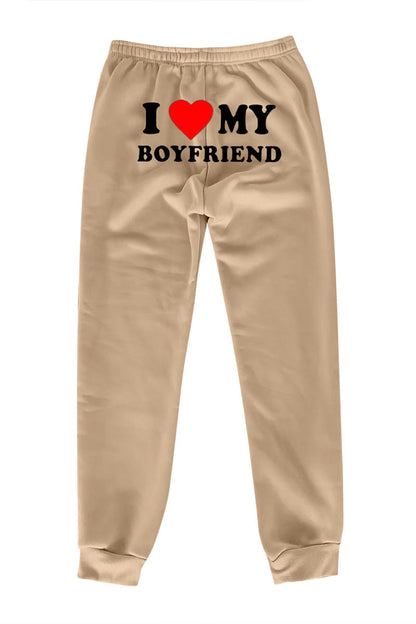 (TESTÉ) Pantalon de survêtement imprimé I Love MY BOYFRIEND
