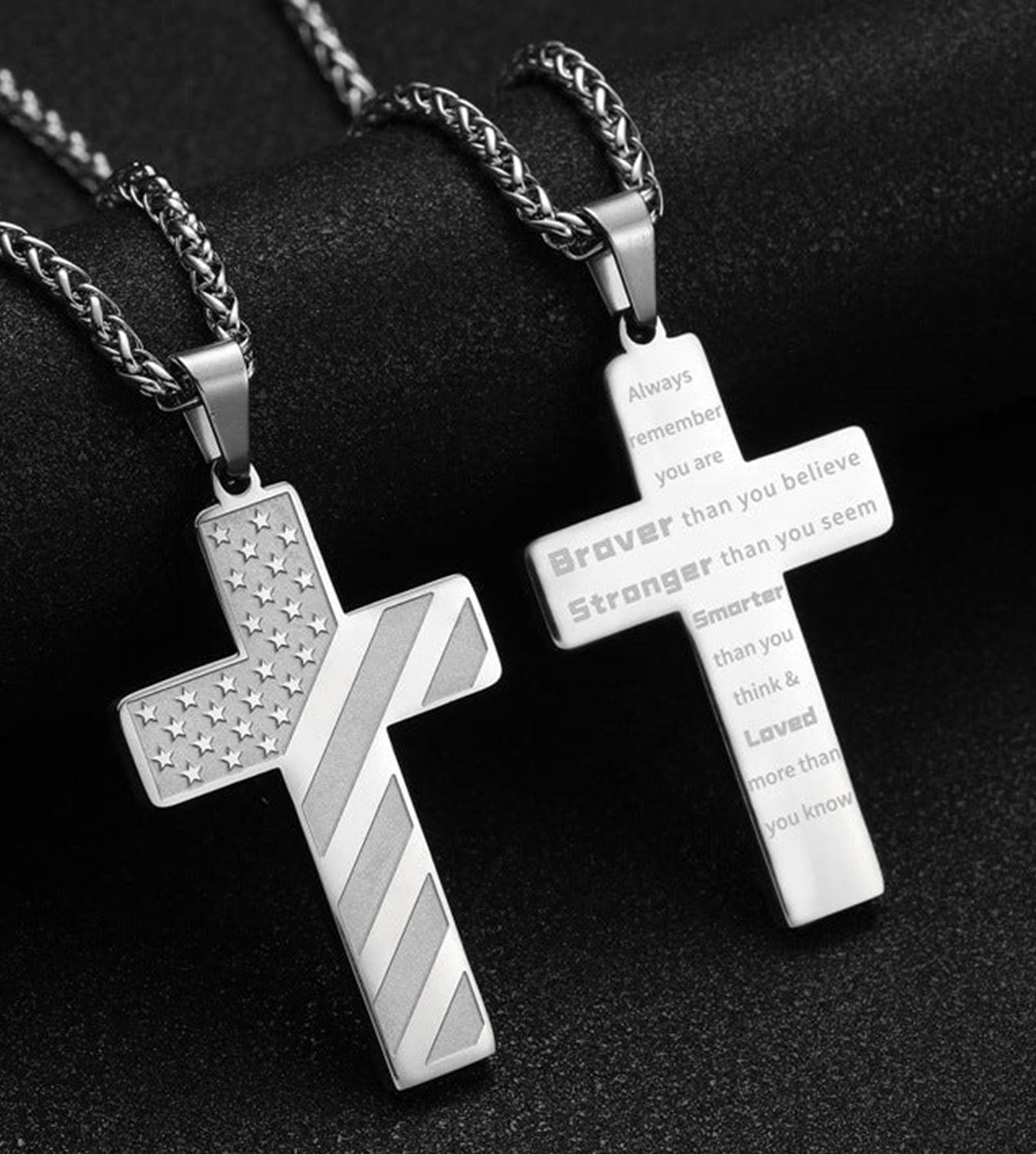 Collier patriotique Cross Faith 